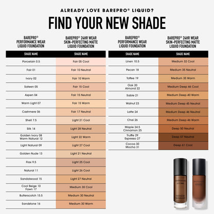 BAREPRO® 24HR Wear Skin-Perfecting Matte Liquid Foundation Mineral SPF 20