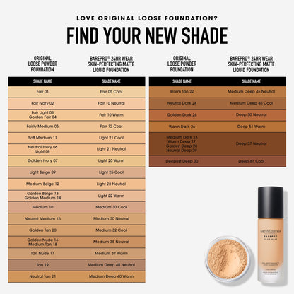 BAREPRO® 24HR Wear Skin-Perfecting Matte Liquid Foundation Mineral SPF 20